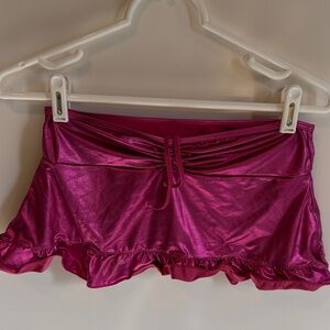 Shiny Pink Ruffled Skirt